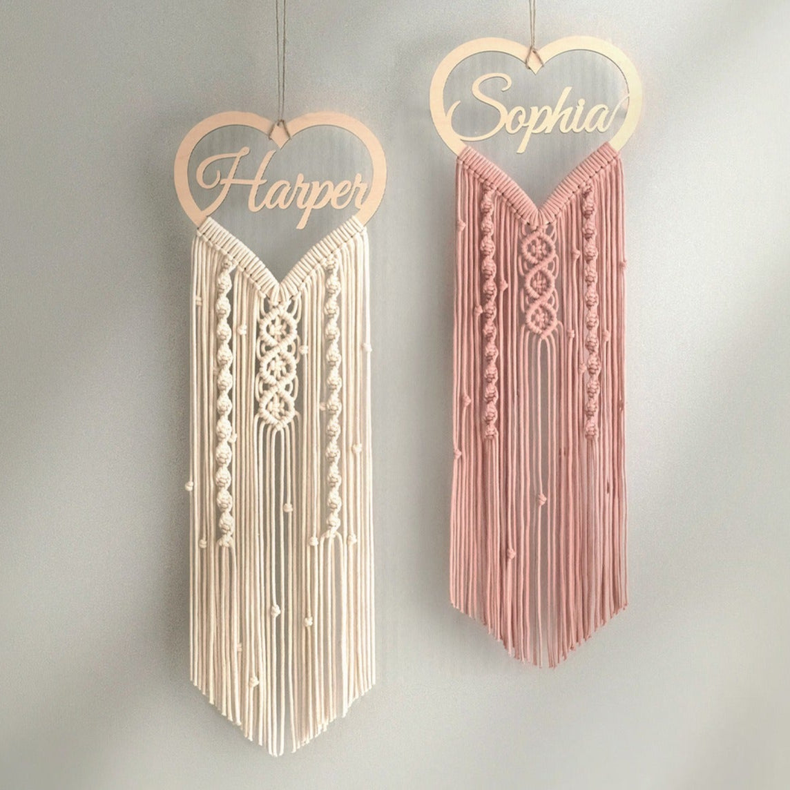 Personalized Wooden Name Macrame Wall Hanging - 25 Colors - image 1