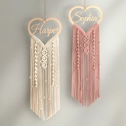 Personalized Wooden Name Macrame Wall Hanging - 25 Colors - image 1