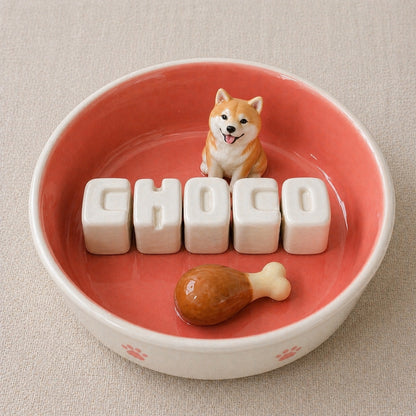 Personalized Pet Bowl with Custom Name, Handmade Ceramic Dog & Cat Bowl, Custom Pet Photo Gift, Unique Pet Lover – personalization and design detail