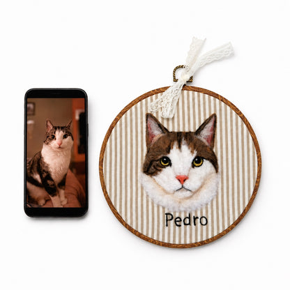 Custom Wool Felt Pet Portrait - Embroidered Wool Art｜Pet Memorial – alternate product view