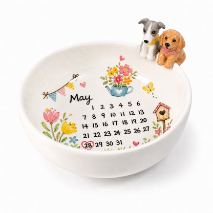Custom Pet Birthday Memory Bowl – size and style reference