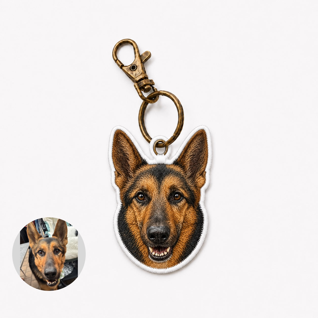 Custom Pet Embroidered Keychain, Dog Face Keychain, Personalized Pet Portrait, Tatami Embroidery Tag, Memorial Gift for Dog Lovers