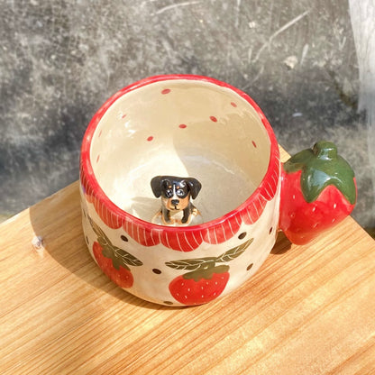 Strawberry Mug with Custom Pet Inside – main product view