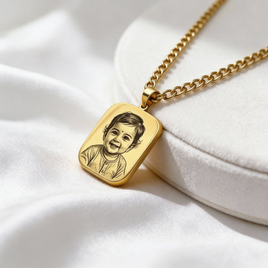 Custom Photo Necklace (MEN) - custom personalized jewelry detail image 2