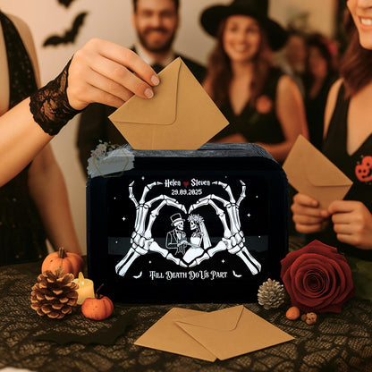 Gothic wooden wedding wishing well card box