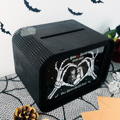 Gothic wedding reception card box display