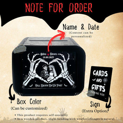 Gothic wedding card box size guide