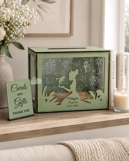 Sage green princess birthday card box display
