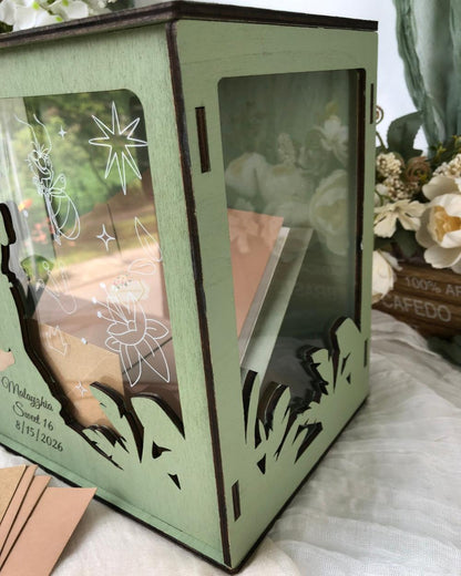 Frog princess party card holder detail