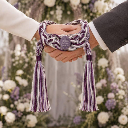 Personalized engraved-stone handfasting cord — original image 1
