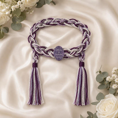 Personalized engraved-stone handfasting cord — original image 3
