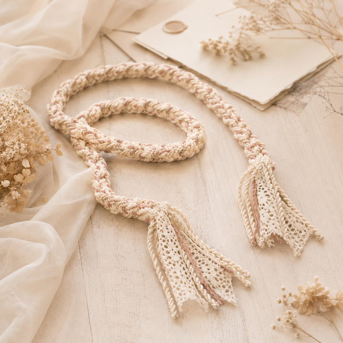 Blush & Ivory Lace Handfasting Cord — product image 3