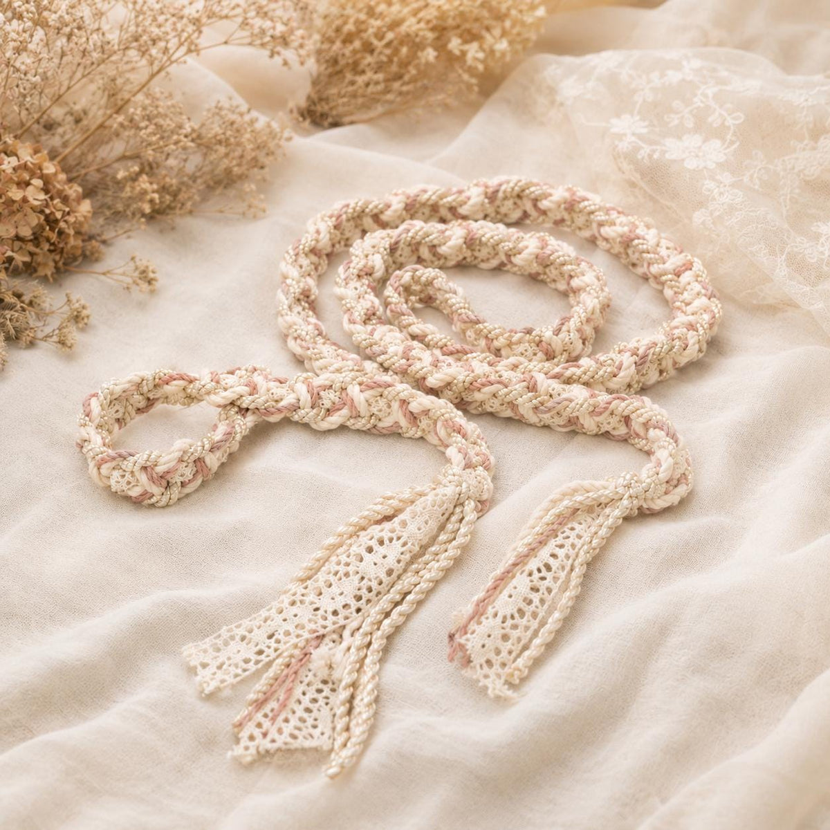 Blush & Ivory Lace Handfasting Cord — product image 5