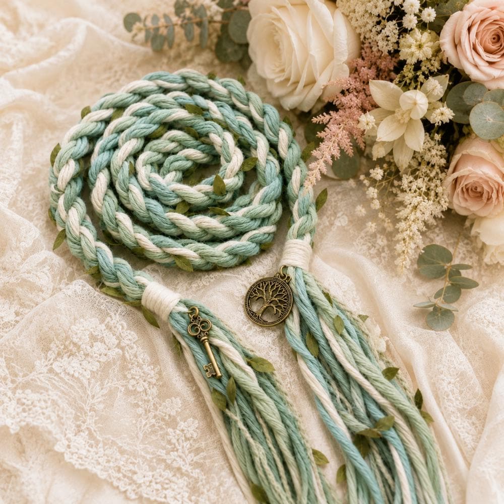 Mint & Ivory Botanical Handfasting Cord — product image 1