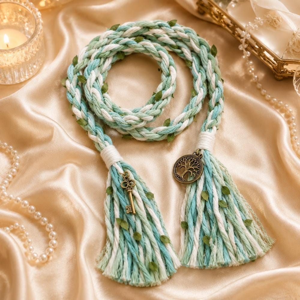 Mint & Ivory Botanical Handfasting Cord — product image 4