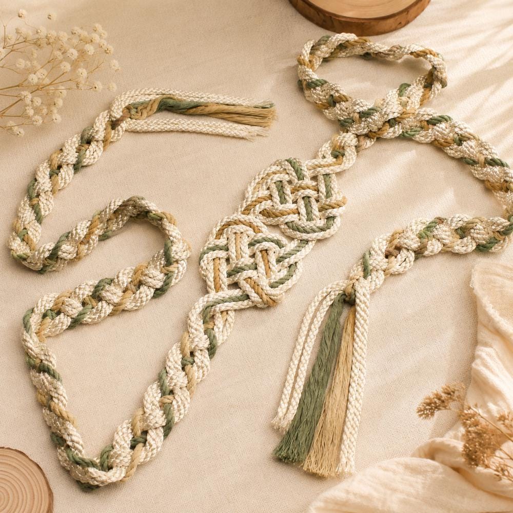 Sage & Ivory Celtic Knot Handfasting Cord — product image 2