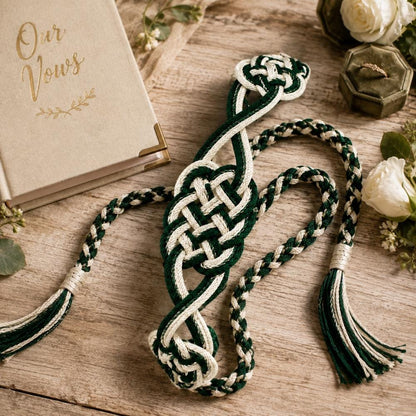 Forest Green & Ivory Celtic Knot Handfasting Cord — original listing image 4