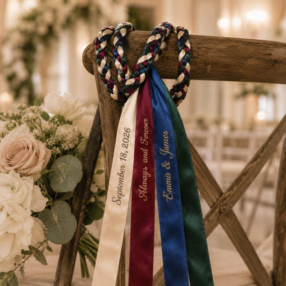 Personalized Embroidered Satin Ribbon Handfasting Cord — original listing image 5