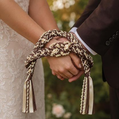 Brown & Champagne Handfasting Cord with Pearl-Style Accents — original listing image 1