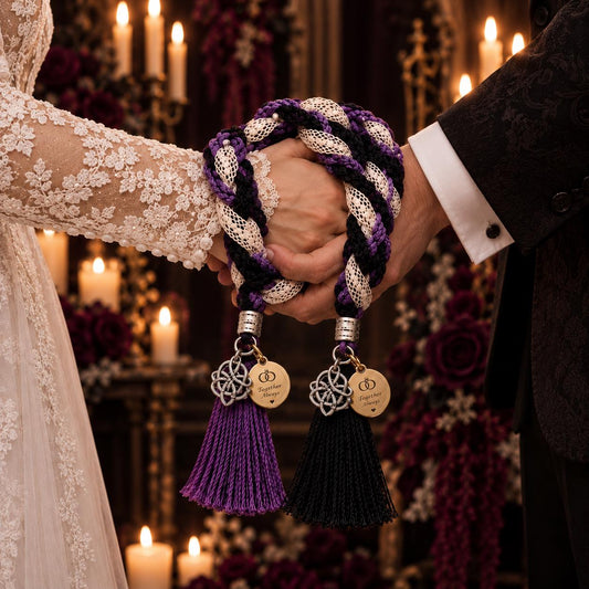 Black, Purple & White Gothic Handfasting Cord — product image 1