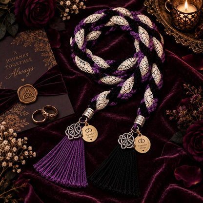 Black, Purple & White Gothic Handfasting Cord — product image 2