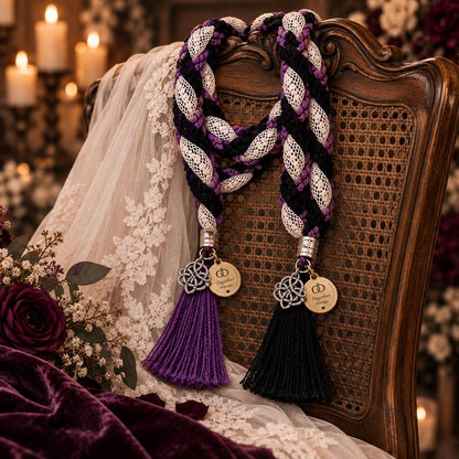 Black, Purple & White Gothic Handfasting Cord — product image 3