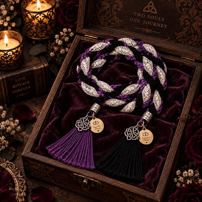 Black, Purple & White Gothic Handfasting Cord — product image 5