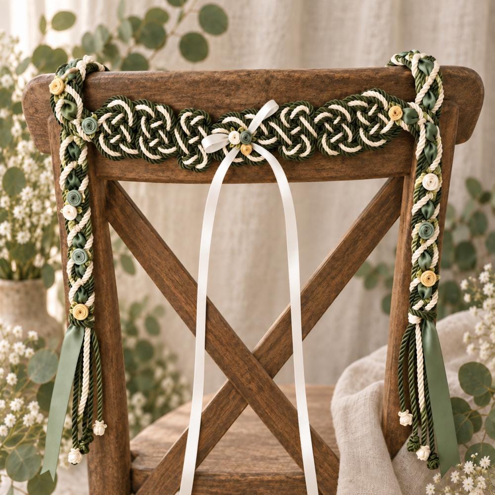 Forest Green & Sage Woodland Handfasting Cord — product image 3