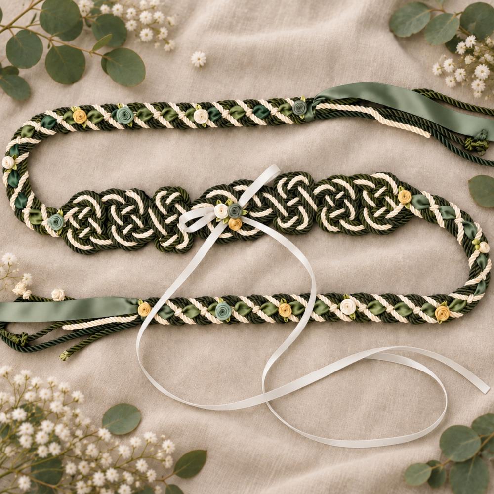 Forest Green & Sage Woodland Handfasting Cord — product image 4
