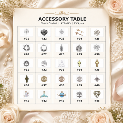 BOYOGO option chart - charm pendant styles 21-45