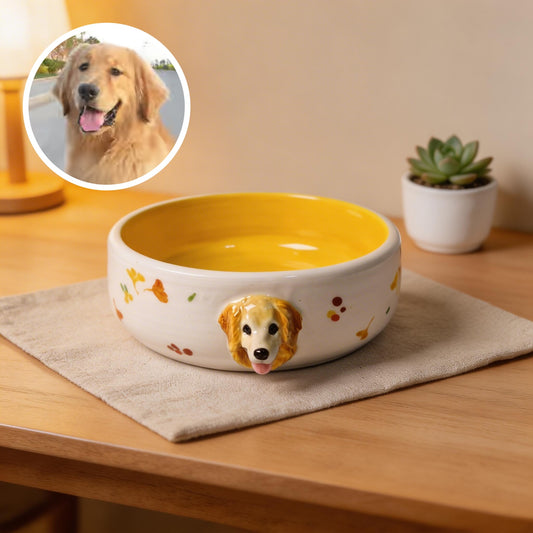Custom Pet Bowl with 3D Pet Head – Personalized Dog & Cat Feeding Bowl - personalized pet gift main product image