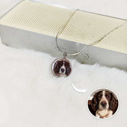 Custom Pet Portrait Pendant – size and style reference