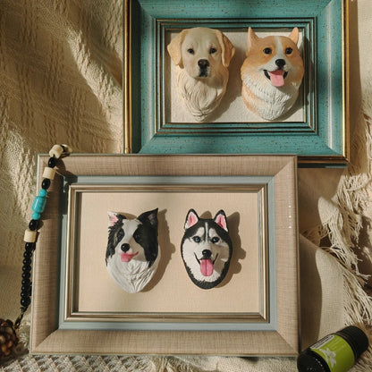 Customized Plaster Pet Sculpture with Magnet – material and finish detail