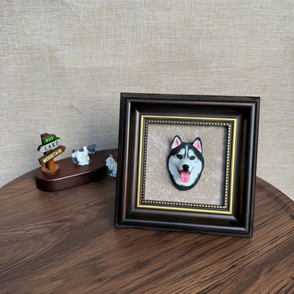 Customized Plaster Pet Sculpture with Magnet – close-up product detail