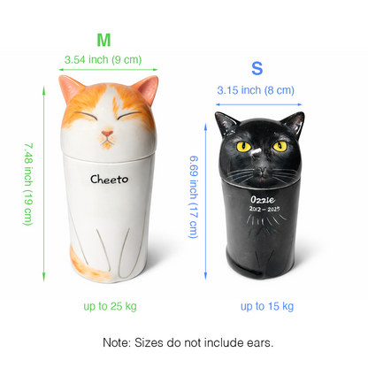 Handmade Ceramic Cat Urn – alternate product view