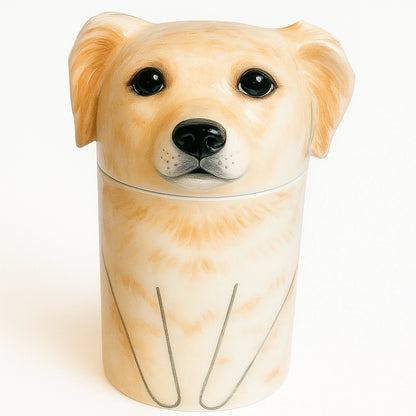 Custom Pet Urn for Dog Ashes - Personalized Ceramic Memorial Keepsake with Engraved Name & Photo, Handmade Pet – alternate product view