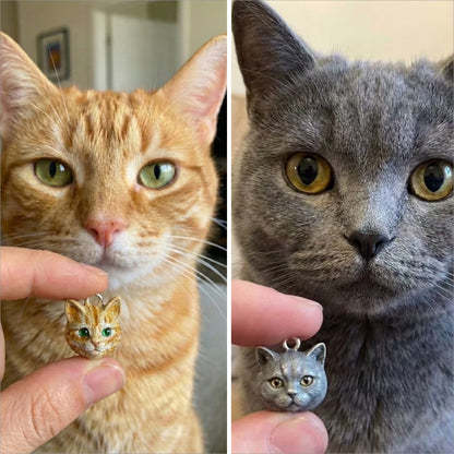 Custom 3D Pet Portrait Pendant – close-up product detail