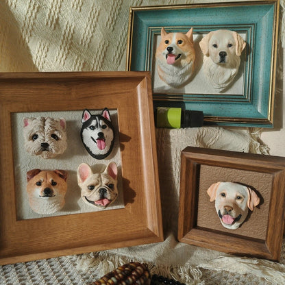Customized Plaster Pet Sculpture with Magnet – size and style reference