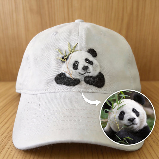 Personalized Pet Portrait Baseball Cap | Handmade Wool Felt Embroidered Hat - personalized pet gift detail image 2