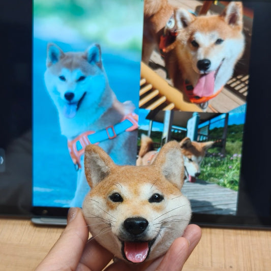 Custom Needle-Felted Pet Portrait Brooch | Handmade Wool Felt | Wedding & - personalized pet gift main product image