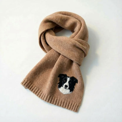 🧣 Custom Pet Portrait Knit Scarf – alternate product view