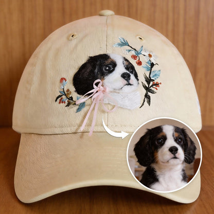 Personalized Pet Portrait Baseball Cap – material and finish detail