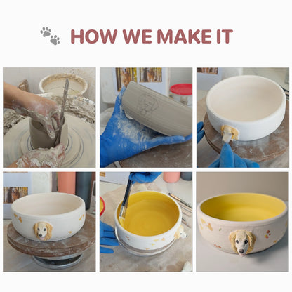 Custom Pet Bowl with 3D Pet Head – personalization and design detail