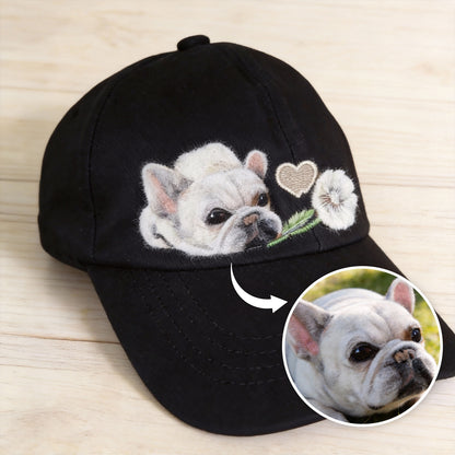 Personalized Pet Portrait Baseball Cap – personalization and design detail
