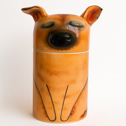 Custom Pet Urn for Dog Ashes - Personalized Ceramic Memorial Keepsake with Engraved Name & Photo, Handmade Pet – personalization and design detail