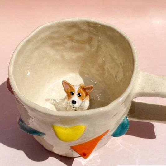 🐾 Custom 3D Pet Climbing Mug – Handmade Ceramic Dog Figurine Cup (350ml) - personalized pet gift detail image 2