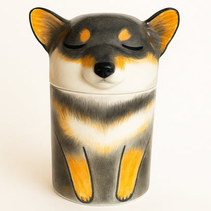 Custom Pet Urn for Dog Ashes - Personalized Ceramic Memorial Keepsake with Engraved Name & Photo, Handmade Pet – material and finish detail