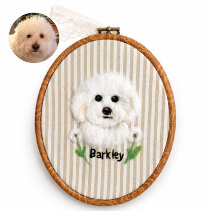 Custom Wool Felt Pet Portrait - Embroidered Wool Art｜Pet Memorial – size and style reference