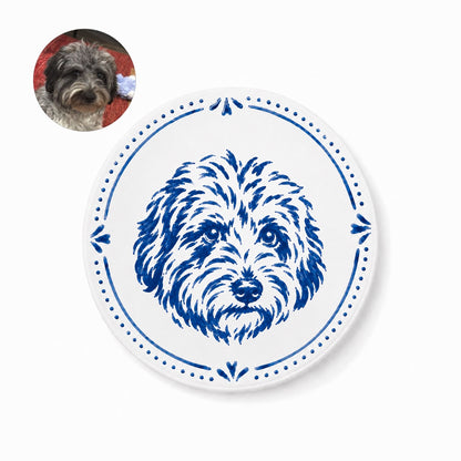 Personalized Hand-Painted Ceramic Pet Portrait Fridge Magnet – close-up product detail