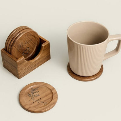 Birth Flower Wooden Coaster – alternate product view